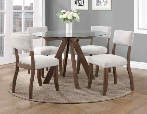 Wade 48-Inch Glass Top 5-Piece Dining Set(Table & 4 Side Chairs ... intended for Styling Your Silver Cooper Dining Table for Any Occasion